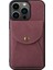 iPhone 13 Pro 6.1 Inç Uyumlu 2in1 Ayrılabilir Kart Yuvalı Deri Kaplamalı Pc + Tpu Telefon Kılıfı - Koyu Kırmızı (Yurt Dışından) 1