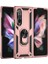 Galaxy Z Fold 3 5g Için Halkalı Standlı Düşmeye Dayanıklı Pc + Tpu + Metal Telefon Kılıfı - Gül Altın (Yurt Dışından) 2