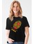 Renklerim Aslan Siyah Kısa Kollu Kadın T-Shirt 1
