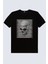 Şerit Kafa Siyah Kısa Kollu Kadın T-Shirt 2
