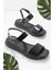 Siyah Leather Kadın Sandalet K056854360 1