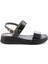Siyah Leather Kadın Sandalet K056854360 2