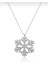 Gümüş Renk Kadın Kartanesi Kolye Zirkon Beyaz Taşlı Kar Tanesi Kolye 813 1