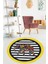 Sarı Fil Desenli Etnik Dijital Baskı Yıkanabilir Modern Salon Filli Yuvarlak Salon ve Hol Halı(Sarı) 1