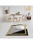 Gold Çerçeveli Mermer Desen Dijital Baskı Kaymaz Taban Yıkanabilir Modern Salon Halısı ve Yollu 1