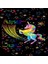 Unicorn Desenli Renkli Yıldızlı Dijital Baskılı Kaymaz Taban Yıkanabilir Çocuk ve Bebek Odası Halısı 2