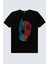 Yarım Kahraman Siyah Kısa Kollu Kadın T-Shirt 2