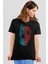 Yarım Kahraman Siyah Kısa Kollu Kadın T-Shirt 1
