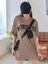 Kadın Oversize Kahverengi Wordless Baskılı T-Shirt 1