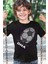 Renklerim Kartal Siyah Kısa Kollu Erkek Çocuk T-Shirt 1