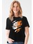 Sert Naruto Siyah Kısa Kollu Kadın T-Shirt 1