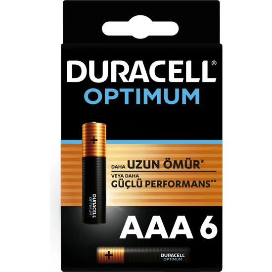 Duracell Optimum Aaa Alkalin Pil, 1,5 V LR03 MN2400, 6’lı Paket