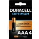 Duracell Optimum Aaa Alkalin Pil, 1,5 V LR03 MN2400, 4’lü Paket