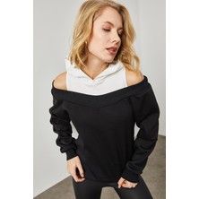 Xhan Siyah Omuz Detaylı Sweatshirt 2KXK8-45749-02