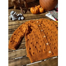 Handmade Ponponlu El Örgüsü Çocuk Hırkası