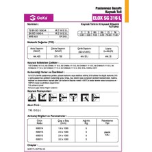 Gedik Kaynak Geka Elox Sg 316 L Tig Teli 1.6X1000 MM