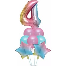 Best Parti Unicorn Folyo Balon Doğum Günü Seti 4 Yaş
