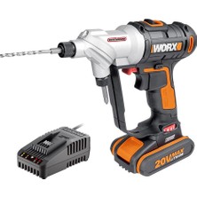 Worx WX176.9C 20VOLT/2.0AH Li-Ion Döner Kafa ve Çift Mandrenli Profesyonel Şarjlı Matkap + 16 Parça Uç