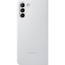 Samsung Galaxy S21+ Akıllı Led View Kılıf - Açık Gri