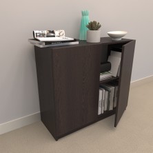 Rafkestir Alina Suntalam Kitaplık Ufak Boy - Kapaklı Wenge ( Mat )