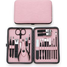 Douler Rubber Plastic Black Nail Scissors Set Elastic Paint 18 Pieces Nail Art Tool Set