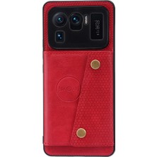 Xiaomi Mi 11 Için Ultra Çift Toka Pu + Tpu Darbeye Dayanıklı Manyetik Koruyucu Kılıf Kart Yuvası ve Tutucu ile (Yurt Dışından)