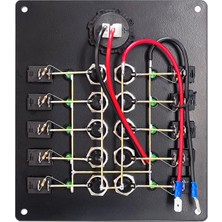 Goldsea Switch Panel 10 Anahtar Şarj Soketli Sigorta Paneli 12-24V148X170MM