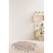 Naar Jüt Kcjn 11 Daire El Dokuma Halı Renkli 90X90 ~ 0.81 M2