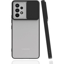 noktaks - Samsung Galaxy A53 5G - Kılıf Slayt Sürgülü Arkası Buzlu Lensi Kapak - Siyah - T20773