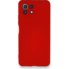 Caseart Xiaomi Mi 11 Lite Kapak Kamera Korumalı Içi Kadife Lansman Silikon Kılıf - Kırmızı