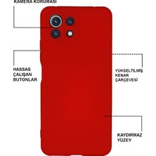 Caseart Xiaomi Mi 11 Lite Kapak Kamera Korumalı Içi Kadife Lansman Silikon Kılıf - Kırmızı