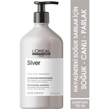 L'oreal Professionnel Serie Expert Silver Çok Açık Sarı, Gri ve Beyaz Saçlar için Renk Dengeleyici Mor Şampuanı 750 ml