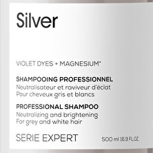 L'oreal Professionnel Serie Expert Silver Çok Açık Sarı, Gri ve Beyaz Saçlar için Renk Dengeleyici Mor Şampuanı 500 ml