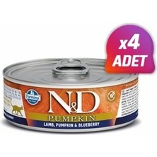 N&D Balkabaklı Kuzu Eti ve Yaban Mersinli Kedi Konservesi 80 gr 4 Adet