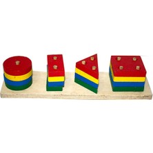 Toptan Bulurum Çocuklara Özel Eğitici 4 Bölmeli Ahşap Geometrik Oyunu