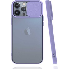 Fibaks Apple iPhone 11 Pro Max Uyumlu Sürgülü Kaydırmalı Kızaklı Kamera Koruyuculu Mat Buzlu Silikon Kılıf