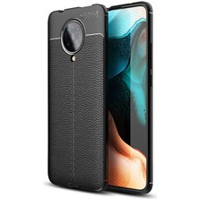 Fibaks Xiaomi Redmi K30 Pro Kılıf Rugan Armor Deri Görünümlü Parmak İzi Yapmaz Dayanıklı Niss Silikon Kapak