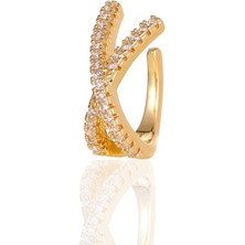 Bylin Zirkon Taşlı Gold x Earcuff