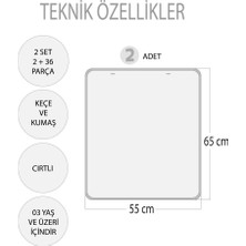 Tox 2 Set - 36 Parça Tox Mevsimler ve Taşıtları Öğreniyorum Keçe Cırtlı Duvar Panoları , Eğitici Oyuncak