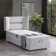 Setay Lizbon Tek Kişilik Baza Başlık Comfort Yatak Seti - Açık Gri