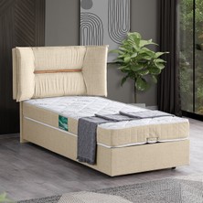 Setay Lizbon Tek Kişilik Baza Başlık Comfort Yatak Seti - Krem