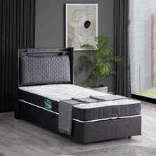 Setay Zagreb Tek Kişilik Baza Başlık Comfort Yatak Seti - Antrasit