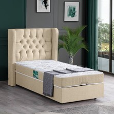 Setay Riga Tek Kişilik Baza Başlık Comfort Yatak Seti - Krem