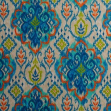 Benimol Mavi Turkuaz Renkli Modern Damask Desen Dijital Baskılı Süet Kumaş