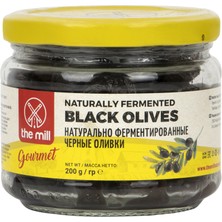 The Mill Gurme Doğal Fermente Siyah Zeytin 200 gr Cam Kavanoz - Çekirdekli - Kuzey Ege Bölgesi Zeytinleri - Doğal Olarak İşlenmiş - Tek Orijinli - Vegan - Etli - Lezzetli