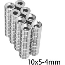 10X5-4MM Havşa Delikli Neodyum Güçlü Mıknatıs - Neodim Magnet