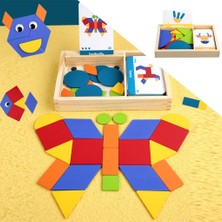 Homyl Klasik Ahşap Desen Blokları Eğitici Montessori Tangram Oyuncaklar Çocuklar Için 87 Adet (Yurt Dışından)