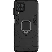 Microcase Samsung Galaxy M22 5g Batman Serisi Yüzük Standlı Armor Kılıf - Siyah