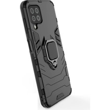 Microcase Samsung Galaxy M22 5g Batman Serisi Yüzük Standlı Armor Kılıf - Siyah