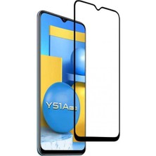 Microcase Vivo Y51A 4g Tam Kaplayan Çerçeveli Tempered Ekran Koruyucu - Siyah